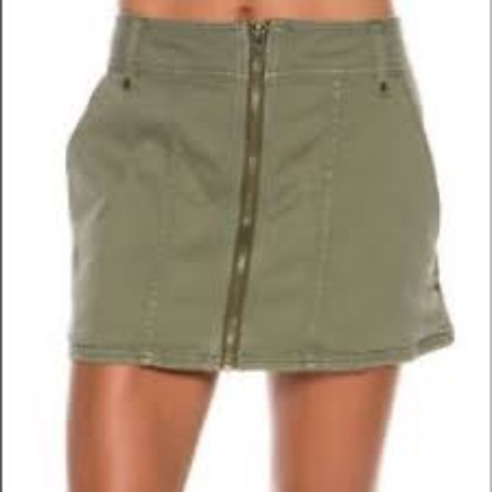 Free People Too Cool Khaki Green‎ Mini Skir…